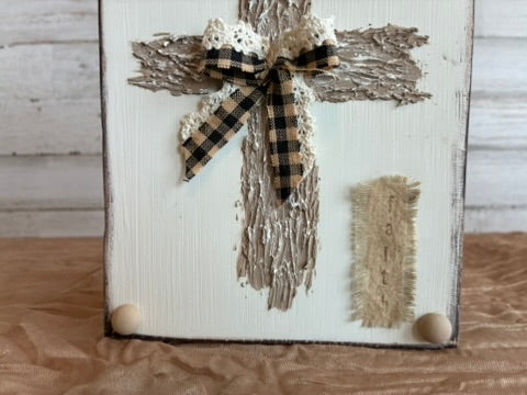 Rustic Cross Wood Sign – Faith Inspired Farmhouse Decor
