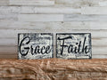 Grace & Faith Rustic Wood Sign – Farmhouse Christian Decor