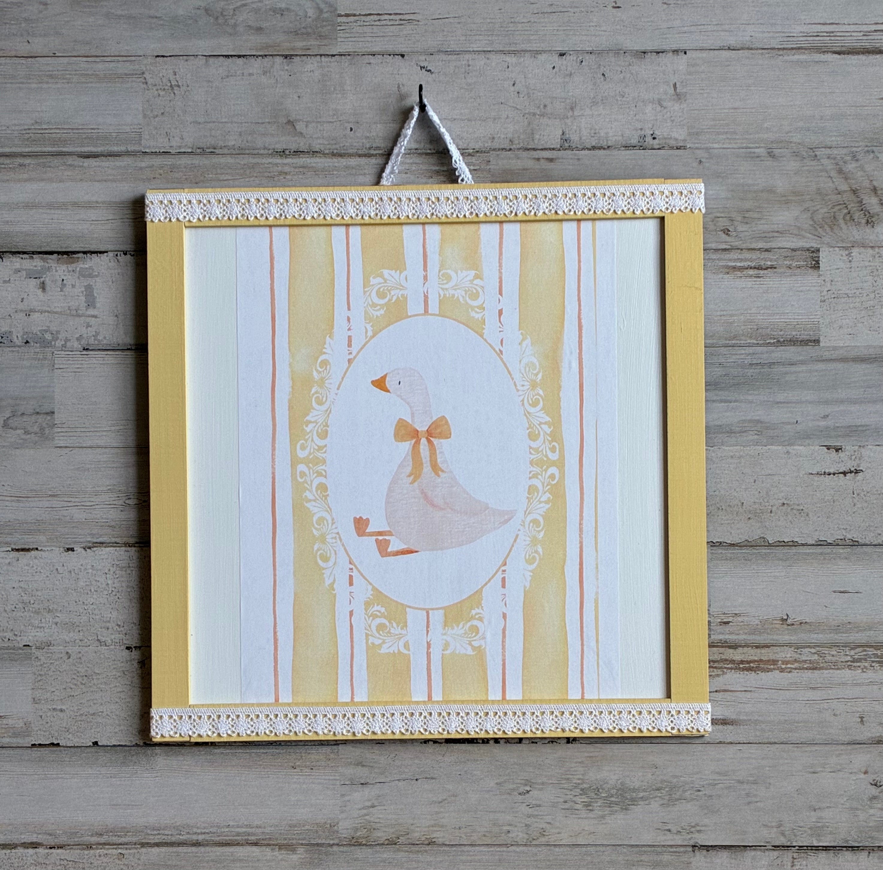 Goose Lace Frame Wall Hanging – Nursery Cottagecore Decor