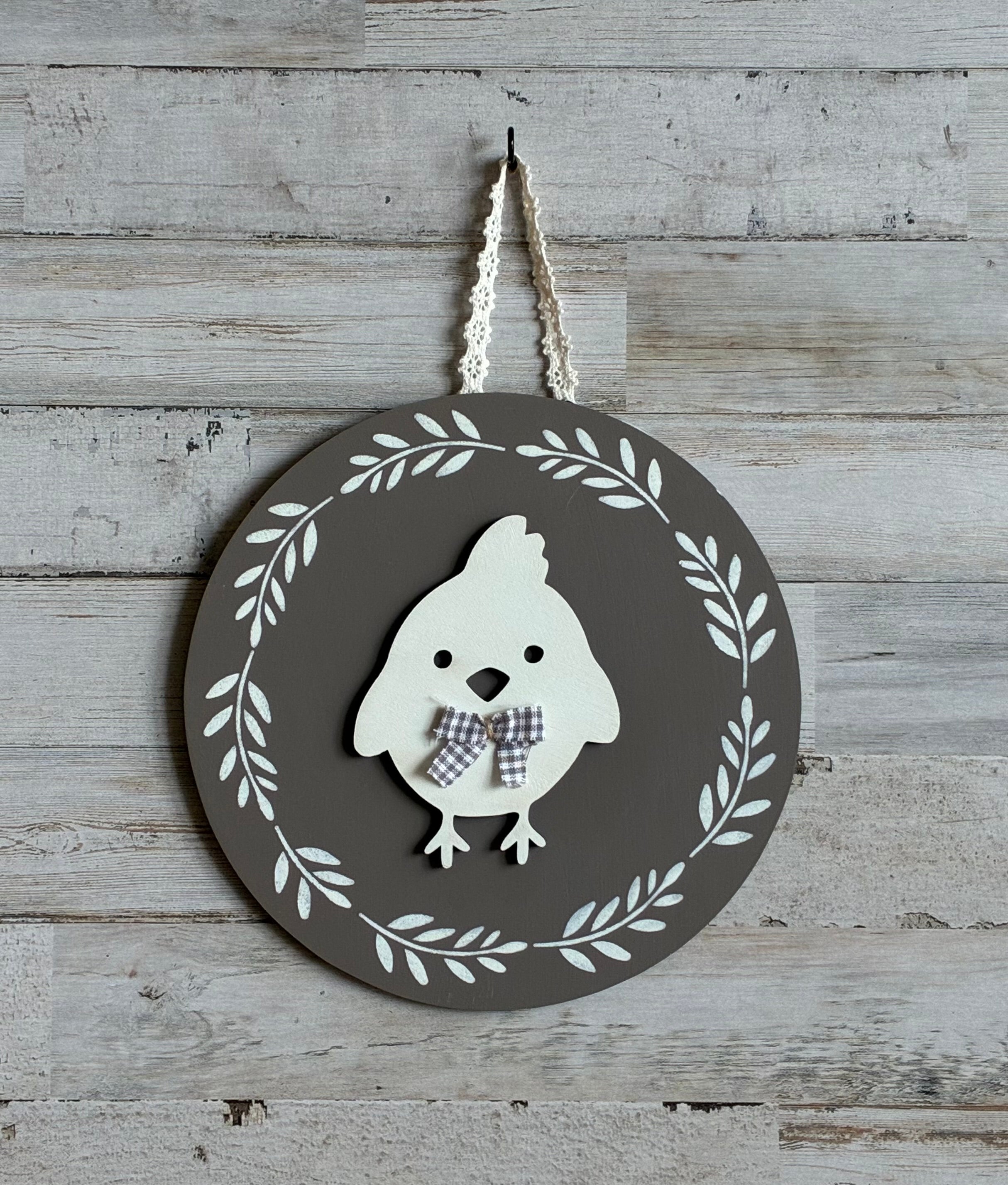 Baby Chick Round Wall Hanging – Cottagecore Nursery Decor