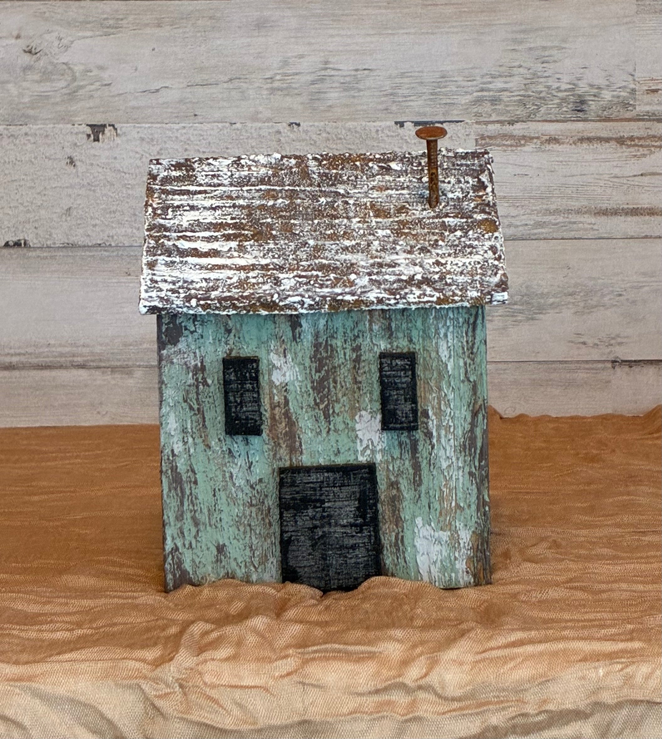 Rustic Farmhouse Cottage – Sage Green & Silver, Medium