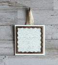 French Script Wall Hanger – Scalloped Walnut Frame