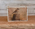 Sparrow on Burlap Shelf Sitter
